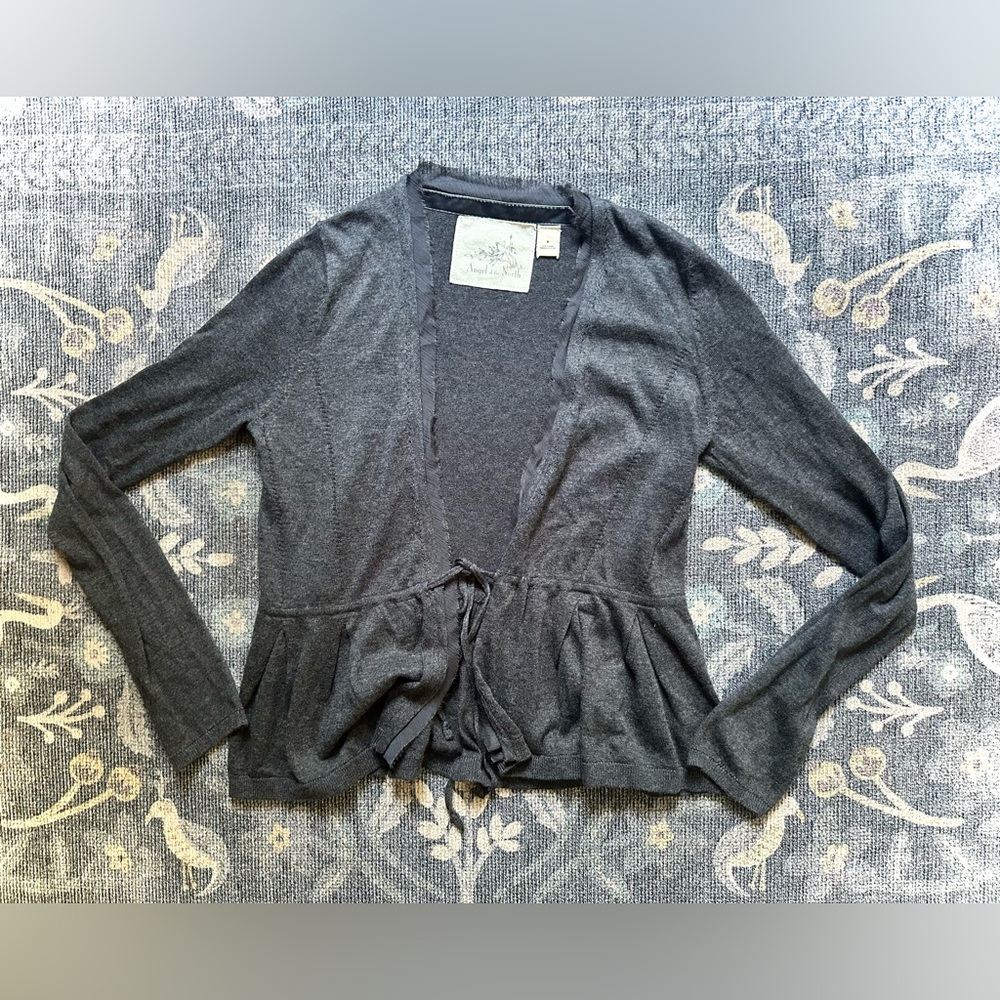Angel Of The North Charcoal Tie Front Cardigan